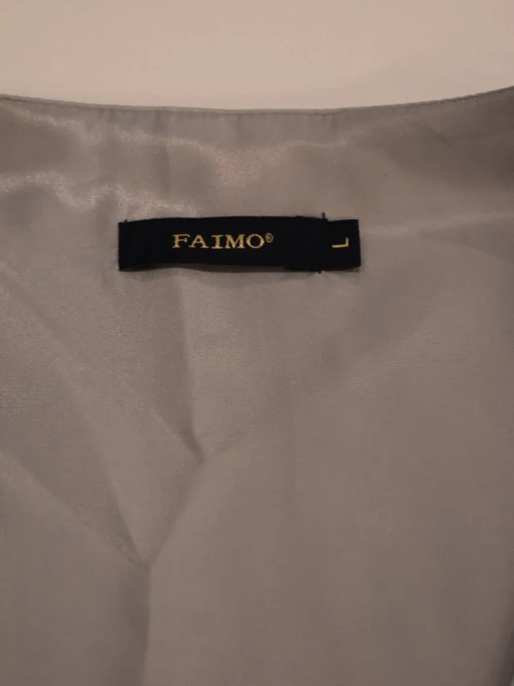 Men's Large FAIMO Silver Gray Floral Jacquard Tuxedo Vest Wedding Formal Prom
